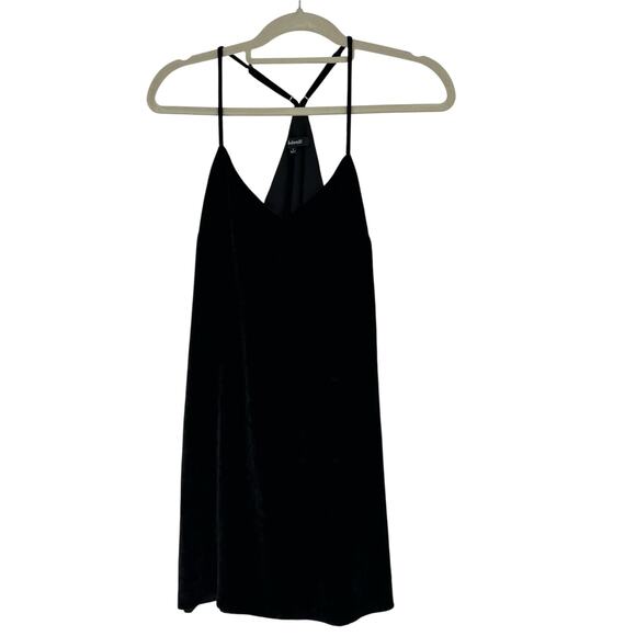 Madewell Velvet Halter Tank Mini Dress Womens Size 2 Black Strappy - Picture 1 of 7